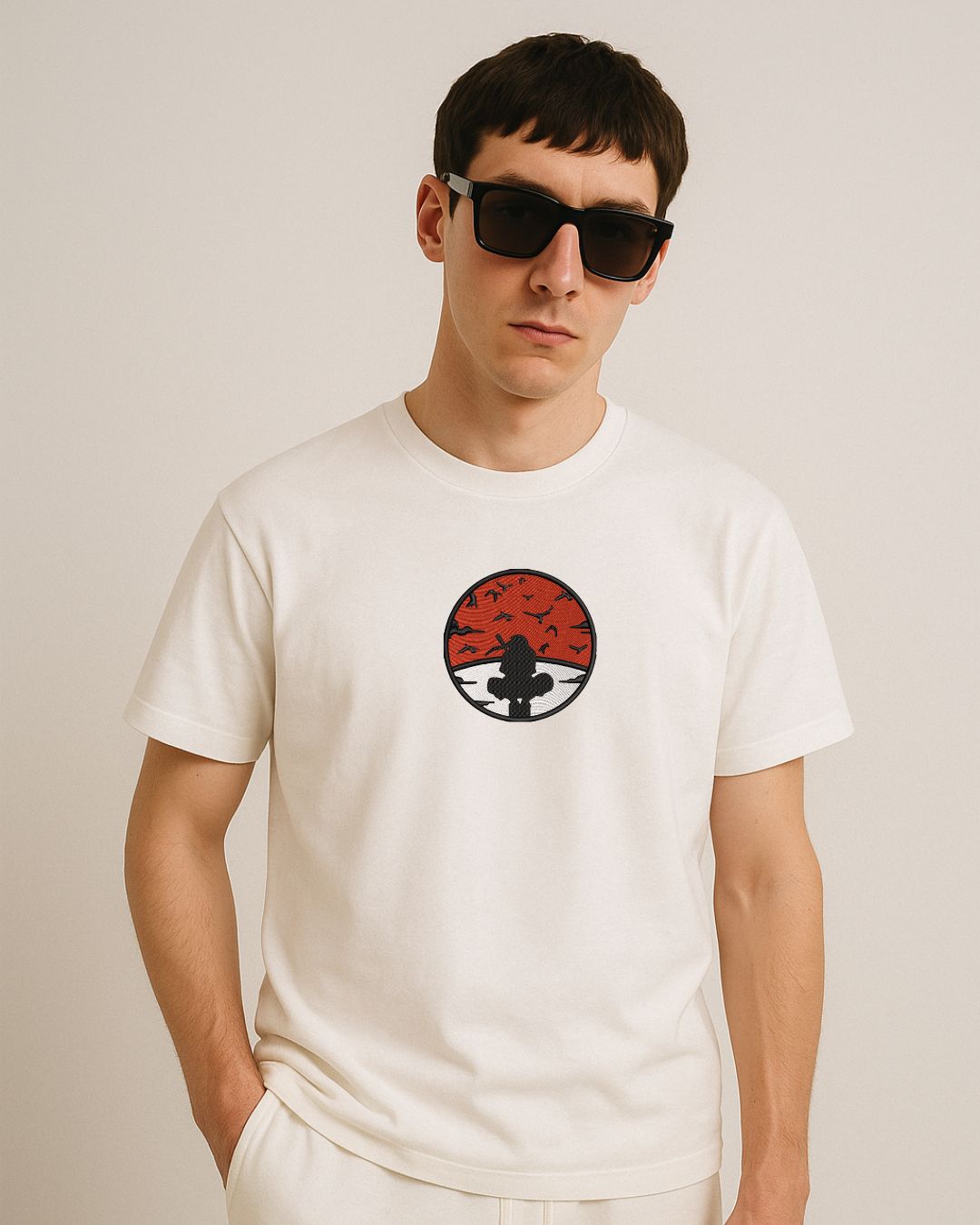 S-ON® Regular Fit 100% Cotton 240 GSM Premium Embroidered T-Shirt for Men | Heavyweight Fabric | Luxury Streetwear | Soft Breathable Fabric | Made in India