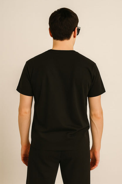 S-ON® Regular Fit 100% Cotton 240 GSM Premium Embroidered T-Shirt for Men | Heavyweight Fabric | Luxury Streetwear | Soft Breathable Fabric | Made in India